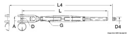 Napinák w. kĺbové čeľuste AISI 316 12 mm